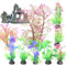 BAILMOLI Aquarium Plants Tree Decorations Fish Tank Plastic Plant Decor Set Ornaments Accessories