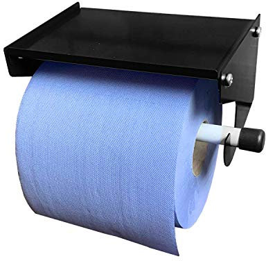 MegaMaxx Distributeur de rouleaux de papier essuie-tout bleu mural avec étagère de rangement – Distributeur de papier essuie-tout industriel et support – Idéal pour le bureau, la maison, l'entrepôt,