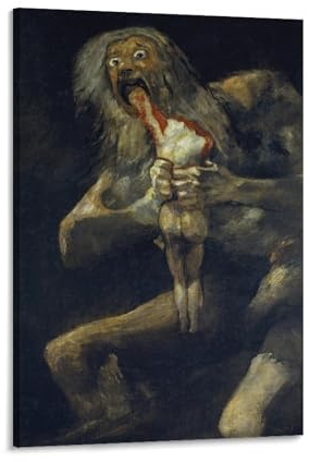 BACION Francisco Goya Ölgemälde-Reproduktion, Saturn Devouring His Son Poster, Dekoratives Gemälde, Wandbild Kunstdruck, Wand-Dekorationen