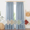 PONY DANCE Wohnzimmer Gardinen mit Kräuselband 2er Set Leinenvorhänge Boho Gardinen Leinen Halbtransparent Leinenoptik Vorhänge für Schienensystem, H 245 x B 140 cm, Dunstblau