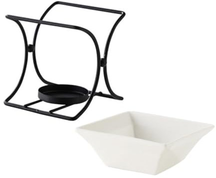 GOOHOCHY 1 Satz Aromalampenofen Teelichthalter aus Keramik Teelichtbrenner Teelicht-Wachswärmer ölbrenner atherisches öl Diffuser hölzern Heizung Tee Kochen ätherisches Öl Leuchter Eisen