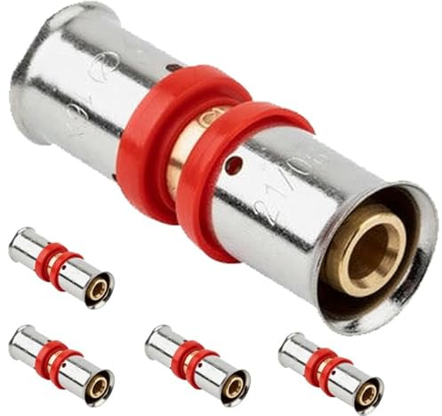 Suinga 5 x Manguito para Tubo multicapa 32 mm, uso con máquina prensadora, gris.