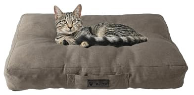 MaxCor Kissen für Hunde und Katzen, rechteckig, aus Memory-Schaum, orthopädisch, klein, beige, wasserdicht und entspannend, lindert und bewahrt die Gelenke, verformt sich nicht und ist
