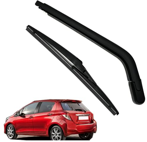 KizmiQ Heckscheibenwischer Scheibenwischer Hinten Wischerarm für Toy-OTA Yaris(2006 2007 2008 2009 2010 2011 2012 2013 2014) Ersatz Auto Schwarz Heckwischerarm hochwertiger Set