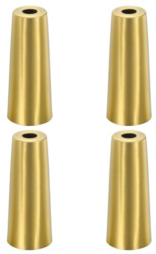 sourcing map Furniture Leg Cover, 4 Pack Round Metal Chair Leg Cover Caps, Great for Sofa, Table, Chair (3, Gold Tone)