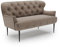 CAVADORE 2-Sitzer Küchensofa Amba, Trendige Sitzbank für Küche oder Esszimmer / 153 x 97 x 87 / Flachgewebe: Hellbraun