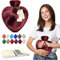 Happy Heaters 1L Hot Water Bottle with Fluffy Cover – Modena Design, Ideal for Period, Back and Neck Pain – Perfect for Women, Seniors and Children – UK Hot Water Bag