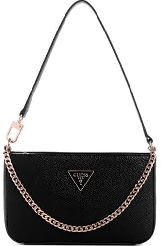GUESS Damen Noelle Mini Top Zip Shoulder Handtasche, Nero