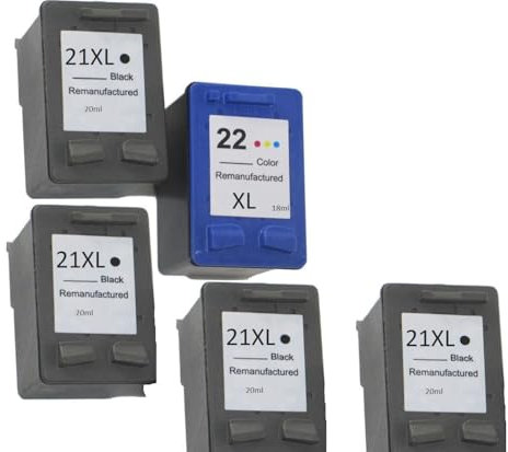 4X Refill Druckerpatronen kompatibel für HP PSC 1410V 1410XI Deskjet F370 F335 F340 F350 F370 Series ersetzen 3X HP21 XL/ 1x HP 22 XL