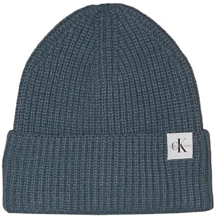 Calvin Klein Unisex Kinder Monogram Rib Beanie Verschluss, Jadeit, L-XL