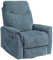 HOMCOM Fauteuil Inclinable Salon - Fauteuil de Relaxation avec Repose-Pieds rétractable, Dossier réglable Manuel, Fonction à Bascule et pivotant, pour Chambre Bureau Home cinéma, Bleu