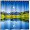 ANHOPE Natur Berg Wald See Landschaft Duschvorhang Wasserdicht Anti-schimmel Polyester Stoff Duschvorhänge 180 x 200cm Shower Curtains Waschbar Bad Vorhäng für Badzimmer mit 12 Haken
