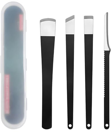 OUDQFCJ Kit Pédicure Professionnel, 4 Pièces, Acier Inoxydable, Rape Pieds, Scalpel de Pédicure pour Verrue Plantaire, Coupe Corses Pied, Soin des Pieds, Peau Morte, Kit de Pédicure