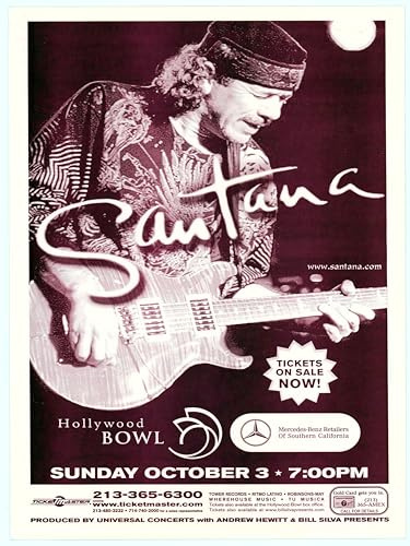 Santana at Hollywood Bowl LA 1999 - Poster cm 30 x 40 cm