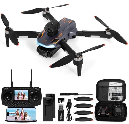 Drone con Cámara HD 1080P para Niños y Adultos, Control remoto con pantalla de 2.4 pulgadas, Tarjeta SD de 32GB con Lector de Tarjetas, Juguetes para Niños y Niñas Regalos Navidad