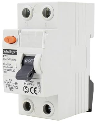 Interruptor diferencial AC 2 polos 16A 30mA - Protección contra sobrecargas y cortocircuitos, ideal para instalaciones eléctricas residenciales.
