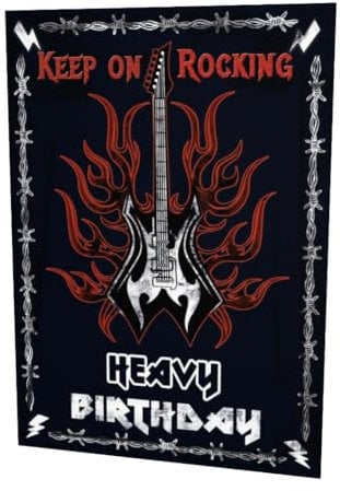 TinyTami Heavy Birthday Rock Gitarre Geburtstagskarte Postkarte für Metalheads, Rocker, Grußkarte