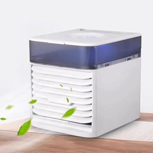 Air Cooler Small Aucun Assemblage Requis Rafraichisseur D'air Climatiseur for Animaux 3 Vitesses De Ventilation Possibilité D'ajouter De L'eau Et Des Glaçons