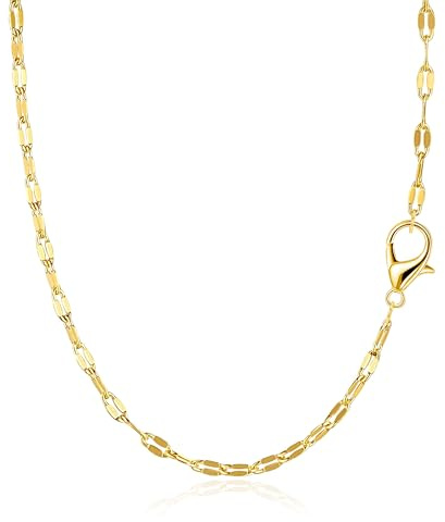 RMMD Gold Chain Necklace for Women - 18K Gold Plated Necklace Chain Thin Dainty Gold Necklace for Women Necklaces Chain Gold Jewellery Jewelry Gifts Size 18/20 Inch