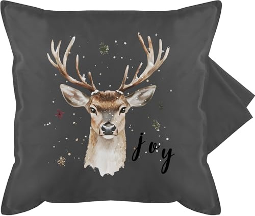 Shirtracer Kissenbezug - Weihnachtskissen Christmas Hirsch Motiv Geschenk Weihnachten I Wintermotiv Geschenk mit Hirsch Geschenke Jäger Geschenkidee Weihnachten I Jagdgeschenke - 50 x 50