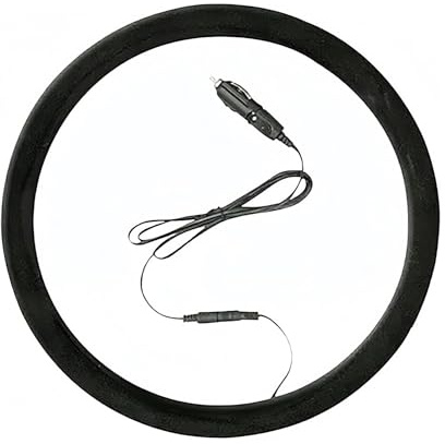 Beheizte Lenkradhülle, Auto-, 12 V, beheizte Abdeckung, Fahrzeughandwärmung, Lenkräderschutz, 36,8 bis 39,9 cm, schnelle Heizung für Autoreisen, Reisen, tägliches Pendeln, Abenteuer