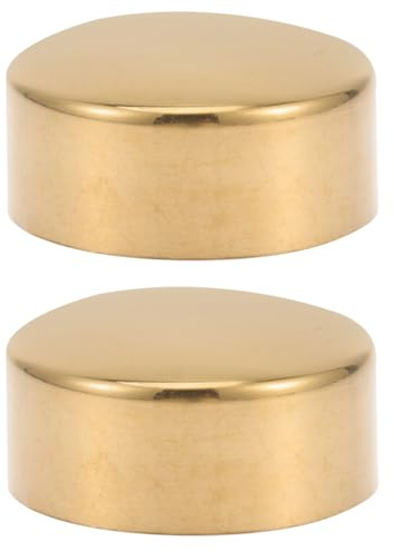Alipis Handrail End Caps 50mm Stainless Steel Stair Banister Plugs Golden | Protective cover for round tube rails, smooth burr-free finish, indoor outdoor use, 2 pack 5x5x2 cm