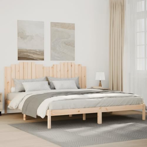 LoogCape Massivholzbett Kiefer Natur Extra Lang 200x220 cm, Stauraum, Lattenrost, Kopfteil, Schlafzimmermöbel
