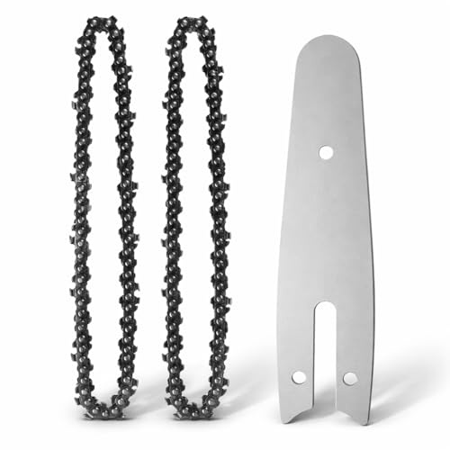 Topolenashop Lama e Barra Motosega 8” + 2 Catene 45 Maglie Passo 1/4” – Kit Ricambio Barra Guida e Catena per Motoseghe Elettriche e a Batteria 664413