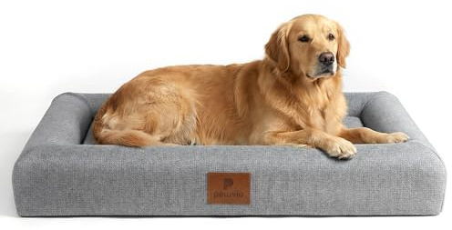 Peluvio Kibi Orthopädisches Hundebett Flach Ohne Rand rutschfest | Hundekissen mit Memory Schaum 2 cm & T18 Kern, Waschbarer Bezug 30°C, Atmungsaktive Hundematte Für Kennel
