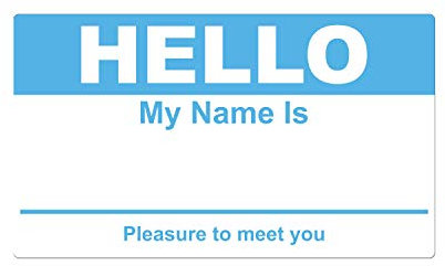 Tuco Deals Hello My Name is Farbige Namensschilder (Hellblau), zum Abziehen und Aufkleben, permanent klebend, 1 Rolle