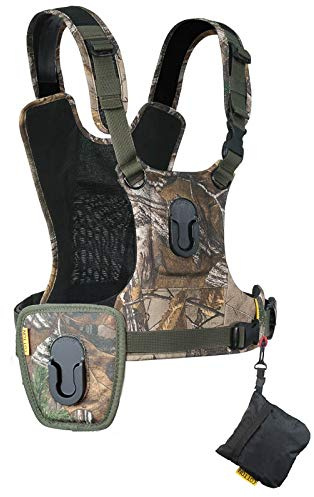 Cotton Carrier Camera Harness-2 G3 Camo - Brustgeschirr als Tragesystem für 2 DSLR- oder DSLM-Kameras mit Zoomobjektiv