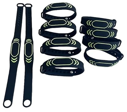 YARONGTECH M1 chip rfid 1k Adjustable Silicone Wristband Access 13.56MHZ Black (pack of 10)