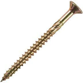 STIER Vis à tête fraisée pour panneaux de particules 6x60 acier galvanisé jaune TX 30, galvanisé, agréation ETA, vis à bois pour construction, vis à bois tête cylindrique 200 pièces