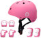 XJD Casco de Ciclismo para Niños y Protecciónes Infantiles Incluye Rodilleras Coderas y Muñequeras Adjustables 7 Piezas para Patínes Patinete Ciclismo Niños de 3 a 13 Años(Rosa M)