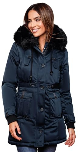 Navahoo Damen Winter Jacke Kapuze Winterjacke Parka Kunstfell Teddyfell B818