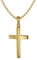 trendor Kreuz-Anhänger 24 mm Gold 585 + Silberkette goldplattiert 50 cm Herren-Halskette, elegantes Geschenk für Männer 75543-50 50 cm