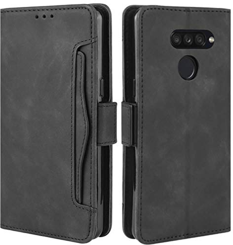HualuBro Handyhülle für LG K50S Hülle Leder, Flip Case Cover Stoßfest Klapphülle Handytasche Schutzhülle für LG K50S Tasche (Schwarz)