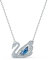 Swarovski Swan Halskette, Schwan, Blau, Rhodiniert