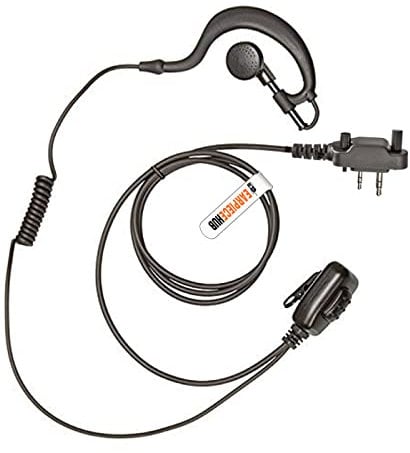 G Shape Earpiece Ear-Hook Ear Hanger Compatible with ICOM Radio (2 Pin Screw-In) F15, F21, F22, F25, F34GS, F34GT, F41, F44GS, F44GT, F4029, F4002 F series etc with HQ PTT Microphone