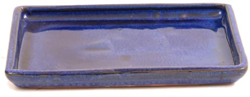 Bonsai - Untersetzer eckig 23.5 x 17.5 (innen 21 x 15) cm blau Keramik 53328