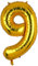 100 CM Groß Gold Zahl 9 Folienballon Luftballon Folien Mylar Riese MäDchen Helium Luftballons Geburtstag Party Deko Lieferungen Baby