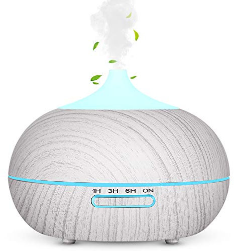 WD&CD Aroma Diffuser Luftbefeuchter 300ml Weiß, Ultraschall Vernebler Duftlampe Öle Diffusor mit 7 Farben LED Wasserlose Abschaltautomatik für Schlafzimmer, Büro, Yoga, Spa