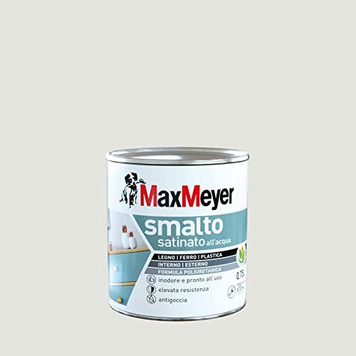 Maxmeyer Smalto All'Acqua Poliuretanico Satinato Bianco Ghiaccio 0,75 L