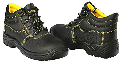 WolfPack Sicherheitsstiefel S3, Leder, schwarz, Nr. 37, Arbeitsschuhe, Sicherheitsschuhe, Arbeitsstiefel (Paar)