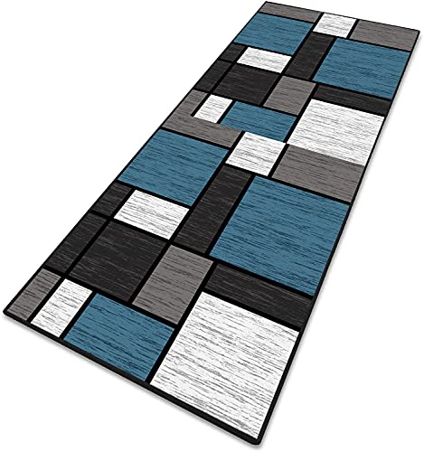 MENGH Teppichläufer Meterware Küchenteppich läufer Schlafzimmer Teppich 6mm rutschfest & leicht abwaschbar für Wohnzimmer, Flur, Büro, Schlafzimmer, Küche, Esszimmer gekettelt - 50x200cm