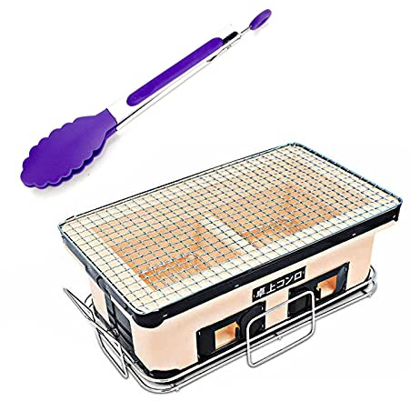 Japonais Yakitori Barbecue Au Charbon, Rectangulaire Gril D'argile En Céramique Dessus De La Table Un Barbecue Cuiseur À Charbon Poêle Hibachi Avec Grate Et Se Tenir Debout Pour Backyard, Camping