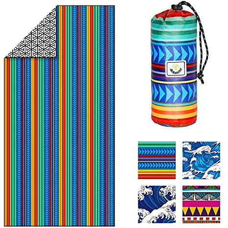 4Monster Mikrofaser Strandtuch Ultra Leicht, Sandabweisendes Handtuch Schnelltrocknend, Saugfähiges Sporthandtuch für Strand Pool Wassersport Yoga Fitness