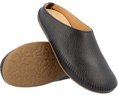 HAFLINGER Softino Lederpantoffeln Hausschuhe Ballerina im schlichten Design Schwarz (303), Gr. 36