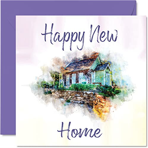 New Home Card – Acquerello – Biglietti di auguri l'inaugurazione della casa nuova biglietti di congratulazioni casa trasloco 145mm biglietti di auguri di benvenuto familiari e amici