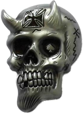 Generisch Teufel Totenkopf Skull Eisernes Kreuz Iron Cross Rebel Gürtelschnalle Gürtel